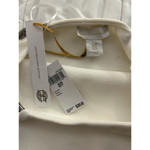 House Of Harlow 1960 Rhinestones Crystals Ivory Tank Top SIze XS - Picture 3 of 6